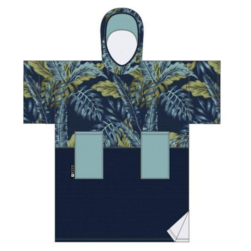 Madness Poncho Change Robe - blue leaf duo
