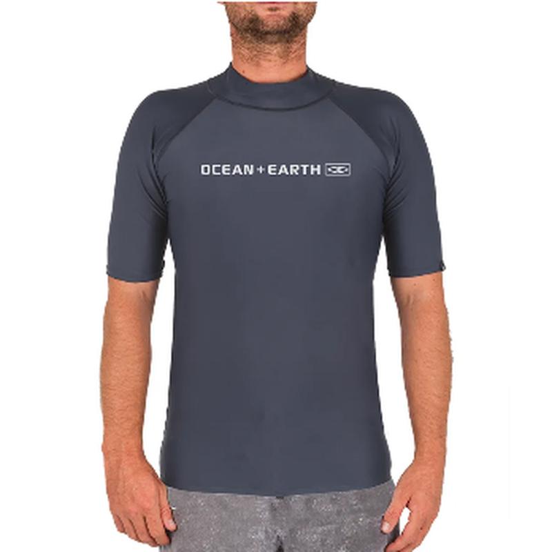 Ocean & Earth Herren Lycra Script, kurzarm - faded denim