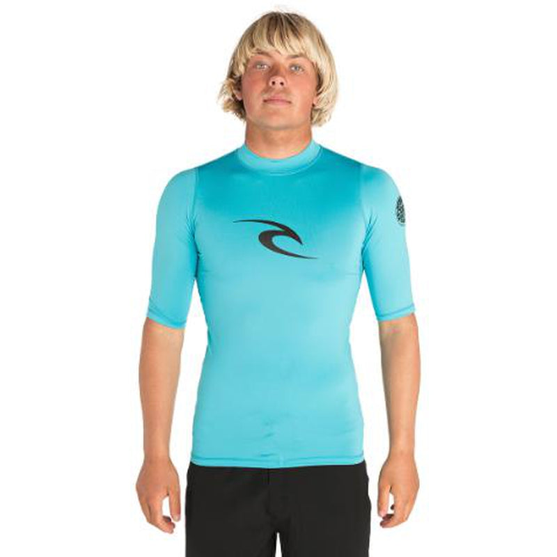 Rip Curl Herren Lycra Corpo Heather UV Shirt, Kurzarm - Blau