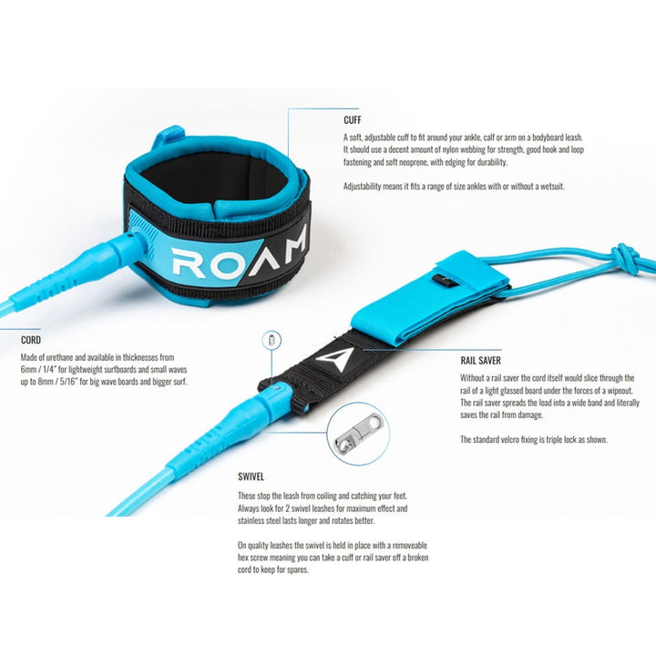 Roam 6'0 Premium Leash - mintgreen