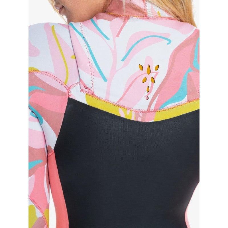 Roxy Damen Neoprenanzug Syncro 4/3mm Chestzip - Jet Grey/Coral/Temple