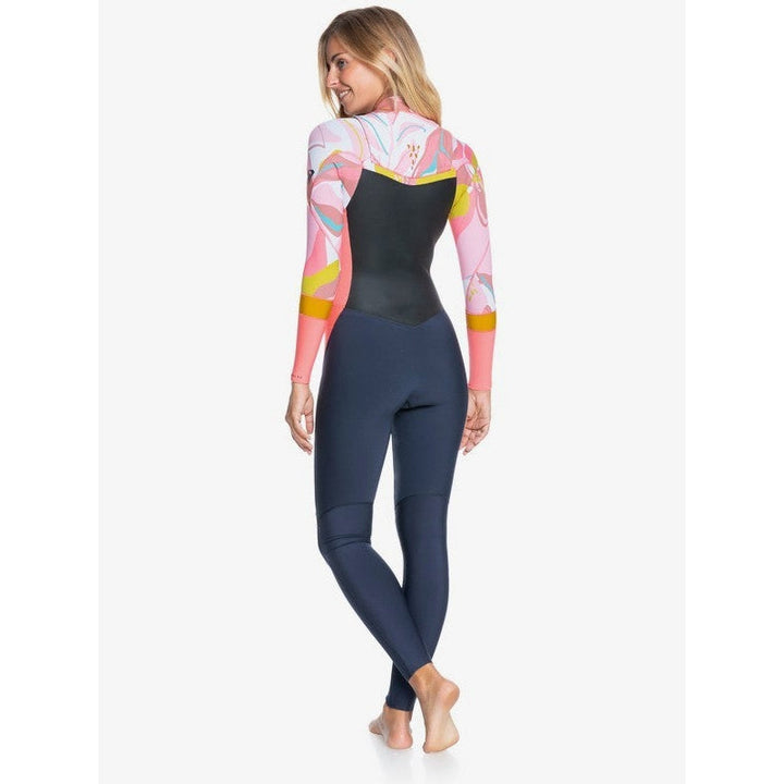 Roxy Damen Neoprenanzug Syncro 4/3mm Chestzip - Jet Grey/Coral/Temple