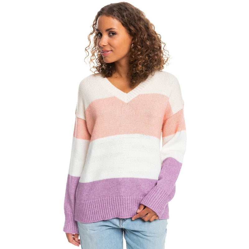 Roxy Damen Sweatshirt mit V-Ausschnitt Save the Day - blossom