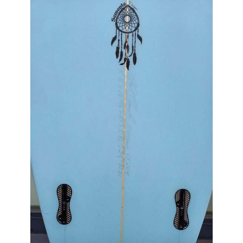 Semente Surfboard Retro Twin Fin Fish 5'6", 31.8L - babyblue