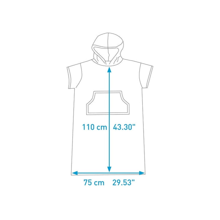 Surflogic Front Pocket Poncho - Black/Cyan