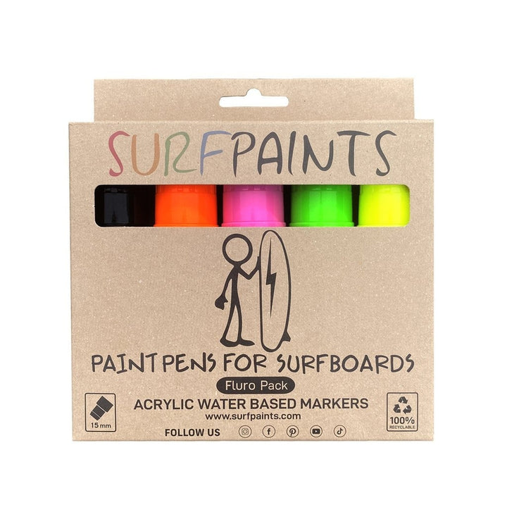 Surfpaint 5er Pack, 15mm Stifte - fluro set