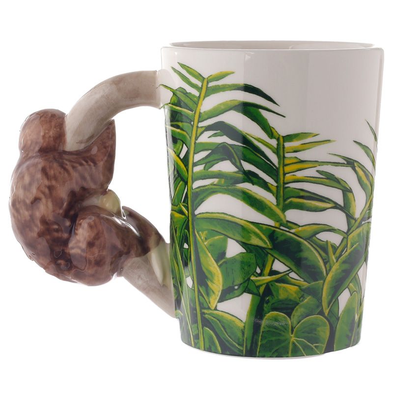 Tasse aus Keramik mit geformtem Henkel Jungle Explorer - Faultier