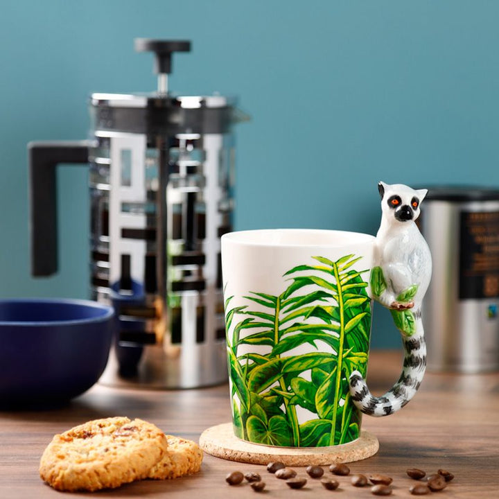 Tasse aus Keramik mit geformtem Henkel Jungle Explorer - Lemur