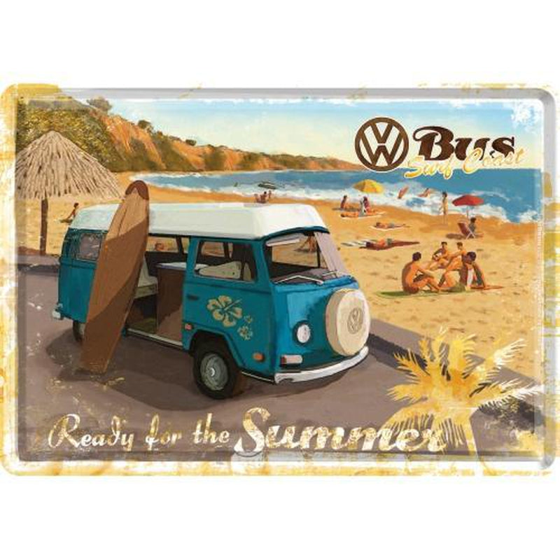 Vintage Schild VW Bulli - Ready for the Summer